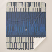 Modern Blue Abstract Geometric Wall Art Sherpa Deken (Voorkant)