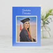 Modern Blue Abstract Grad Party Invitation - photo (Debout devant)