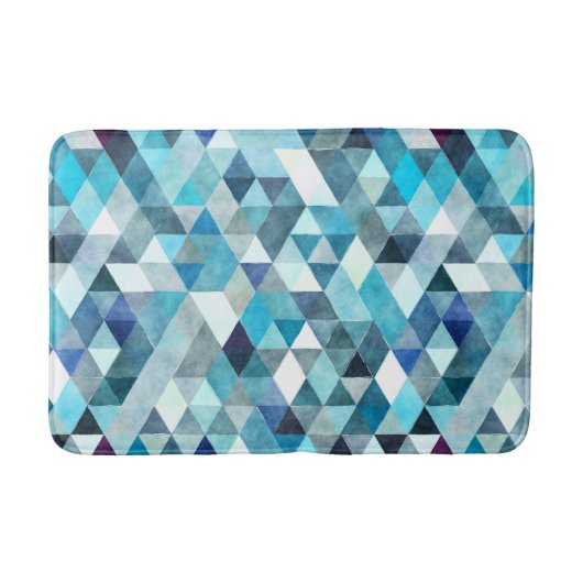Modern Blue Abstract Pattern Bath Mat (Voorkant)
