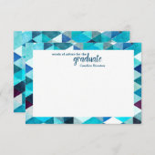 Modern Blue Abstract Pattern Word of Advice Kaarte Advieskaart (Voorkant / Achterkant)