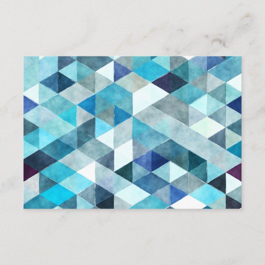 Modern Blue Abstract Pattern Word of Advice Kaarte Advieskaart (Achterkant)