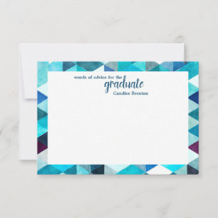 Modern Blue Abstract Pattern Word of Advice Kaarte Advieskaart