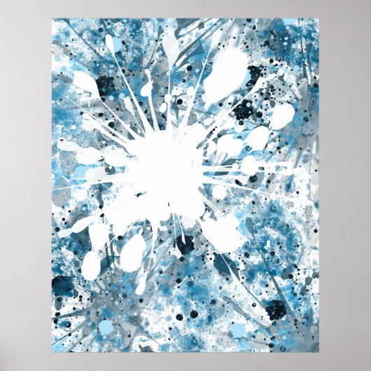 Modern Blue Abstract Poster (Voorkant)