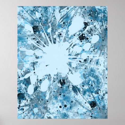 Modern Blue Abstract Poster (Voorkant)