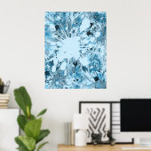 Modern Blue Abstract Poster (Thuiskantoor)