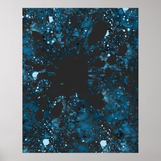 Modern Blue Abstract Poster (Voorkant)