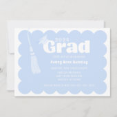 Modern Blue Afstuderen Invitation Kaart (Voorkant)