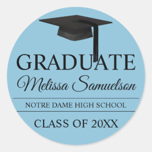 Modern Blue AFSTUDEREN klasse gradup  Ronde Sticker