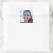 Modern Blue Afstuderen Square Sticker (Tas)