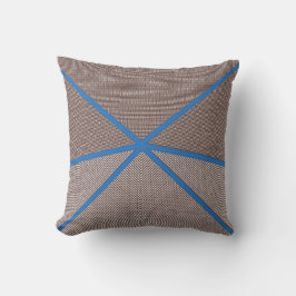 Modern Blue and Brown Geometric Outdoor Pillow | Buitenkussen