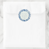 Modern blue and cream abstract Pattern graduation Ronde Sticker (Tas)