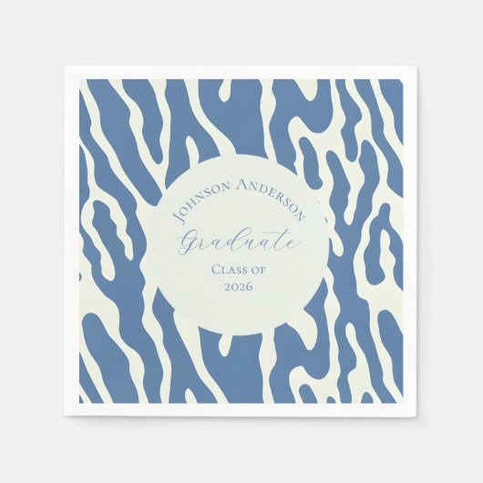 Modern blue and cream abstract Pattern graduation Servet (Voorkant)