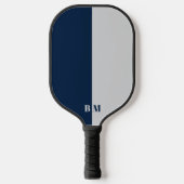 Modern Blue And Gray Monogram Custom Pickleball Paddle (Voorkant)