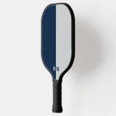 Modern Blue And Gray Monogram Custom Pickleball Paddle (Links)