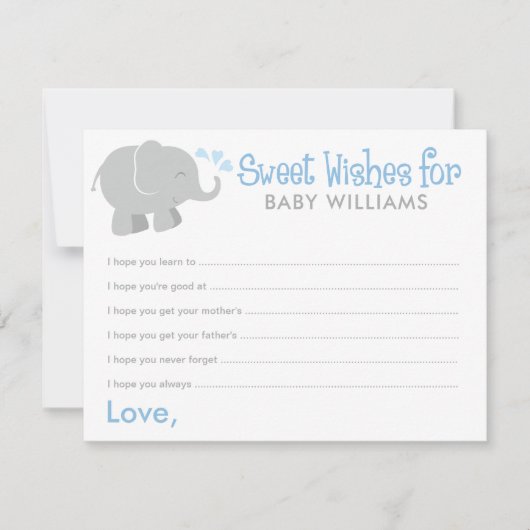 Modern Blue and Grey Elephant Boy Baby shower (Voorkant)