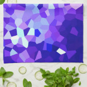 Modern Blue and Paars Glas in lood Ocean Mosaic Theedoek (Gevouwen)