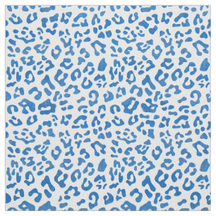 Modern Blue and White Cheetah Animal Print Patroon Stof