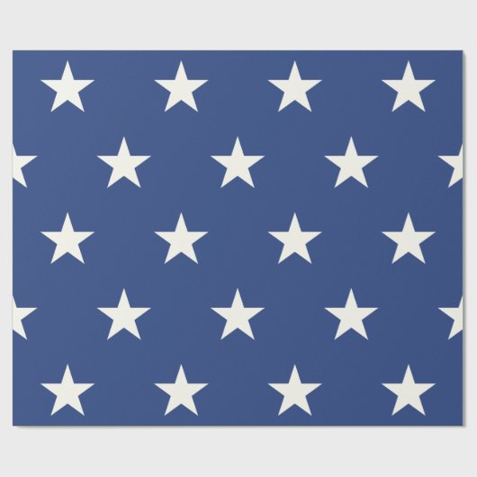 Modern Blue and White Star Pattern Cadeaupapier (Vlak)