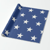 Modern Blue and White Star Pattern Cadeaupapier (Uitgerold)