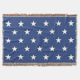 Modern Blue and White Star Pattern Deken