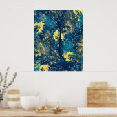 Modern Blue and Yellow Abstract Poster (Keuken)