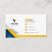 Modern Blue and Yellow Visitekaartje (Voorkant)