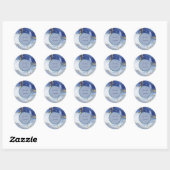 Modern Blue Aqua Marble Wedding Envelope Seal Ronde Sticker (Vel)