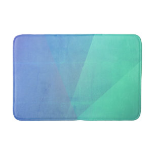 Modern Blue Aqua &Turquoise Geometric Gradation Badmat