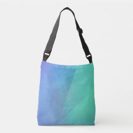 Modern Blue Aqua &Turquoise Geometric Gradation Crossbody Tas