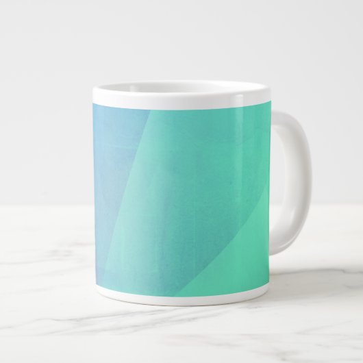 Modern Blue Aqua &Turquoise Geometric Gradation Extra Grote Beker (Voorkant rechts)
