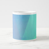 Modern Blue Aqua &Turquoise Geometric Gradation Extra Grote Beker (Voorkant)
