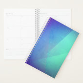 Modern Blue Aqua &Turquoise Geometric Gradation Planner (Display)