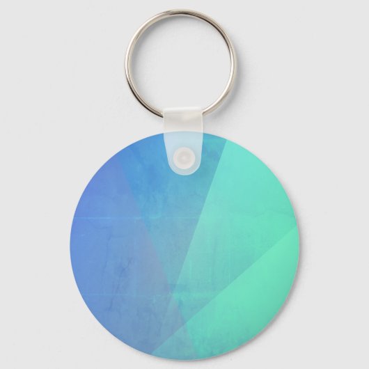 Modern Blue Aqua &Turquoise Geometric Gradation Sleutelhanger (Voorkant)
