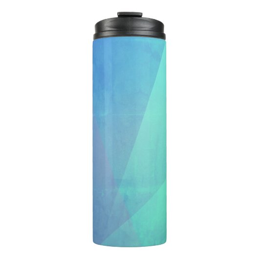 Modern Blue Aqua &Turquoise Geometric Gradation Thermosbeker (Voorkant)
