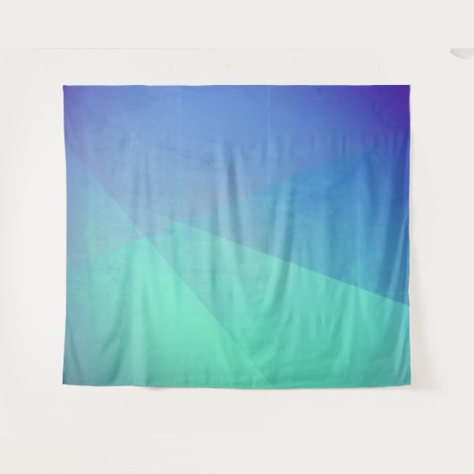 Modern Blue Aqua &Turquoise Geometric Gradation Wandkleed (Voorkant (horizontaal))