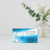 Modern Blue Art Deco Professional Visitekaartje (Staand voorkant)