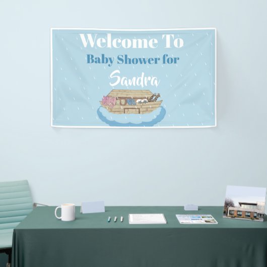 Modern Blue Baby shower Boy Noah's Ark Elephant Spandoek (Beurs)