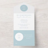 Modern Blue Baby shower Invitation All In One Uitnodiging (Binnen)