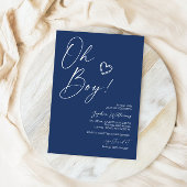 Modern Blue Baby shower Invitation Kaart