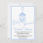 Modern Blue Baby Shower Kaart (Voorkant)