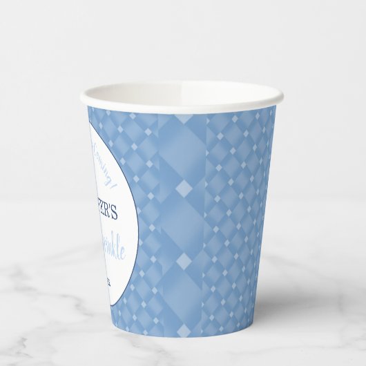 Modern Blue Baby Sprinkle Party Papieren Bekers (Links)