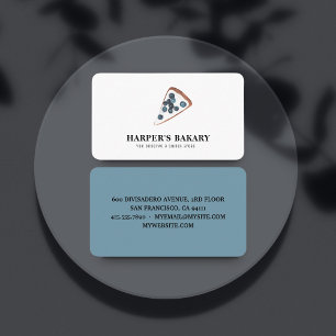 Modern Blue Bakery Visitekaartje Blueberry-Logo