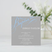 Modern Blue Baptism Invitation Kaart (Staand voorkant)