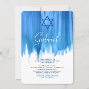 Modern Blue Bar Mitzvah-uitvindingen Kaart