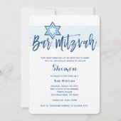 Modern Blue Barre Mitzvah Invitation (Devant)