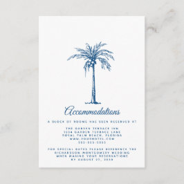Modern Blue Beach Wedding Accommodations Informatiekaartje