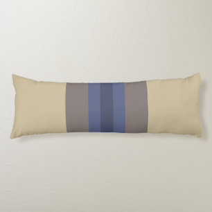 Modern Blue Beige Striped Pattern Lichaamskussen