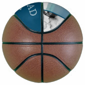 Modern Blue Best Dad's Day 3 Photo Collage Basketbal (Rechts)