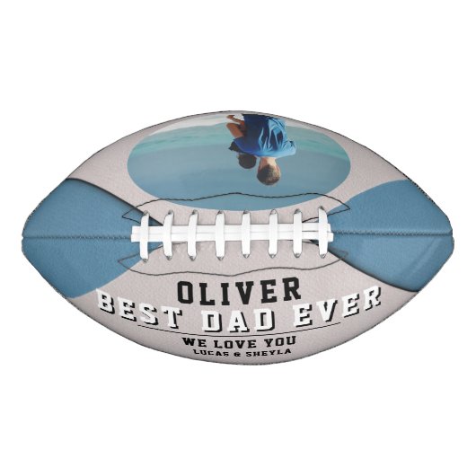 Modern Blue Best Dad's Day Keepomwille Photo American Football (Voorkant)