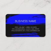 Modern Blue Black Brush Stroke Paint Visitekaartje (Achterkant)
